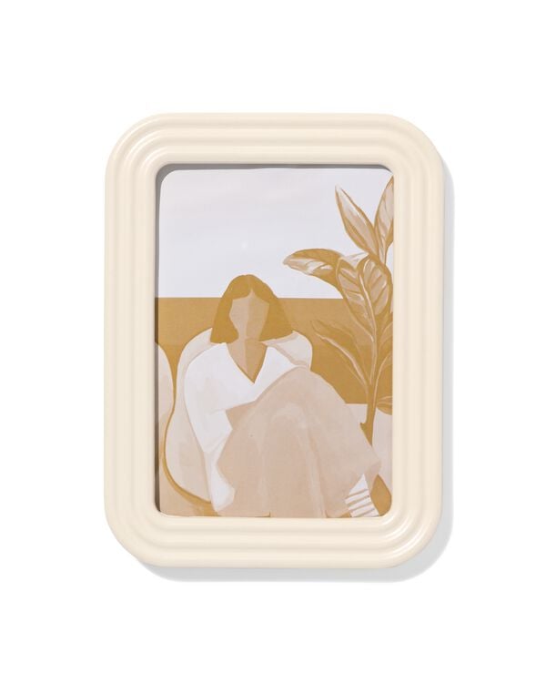 cadre photo 10x15 cm bois relief cr&egrave;me - 13625000 - HEMA