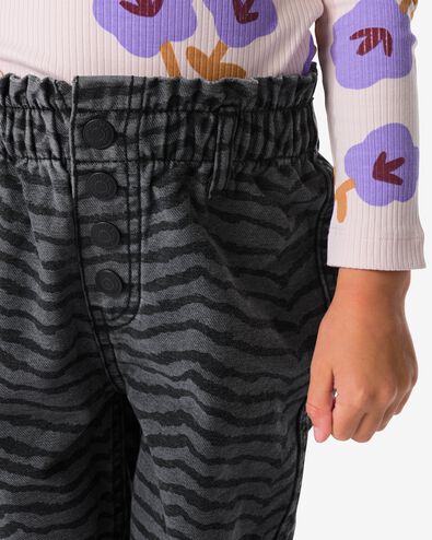 kinderjeans omkeerkeerbaar effen en print zwart - 30813806BLACK - HEMA