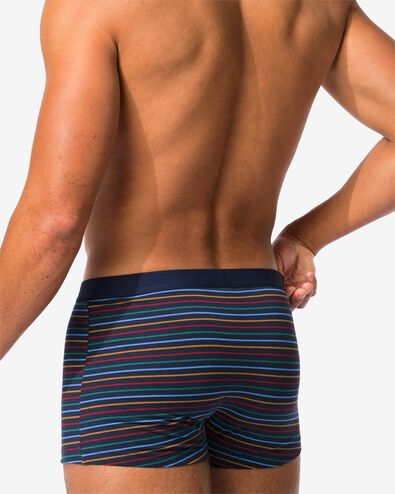 korte herenboxers katoen stretch strepen - 3 stuks  donkerblauw - 19110320DARKBLUE - HEMA