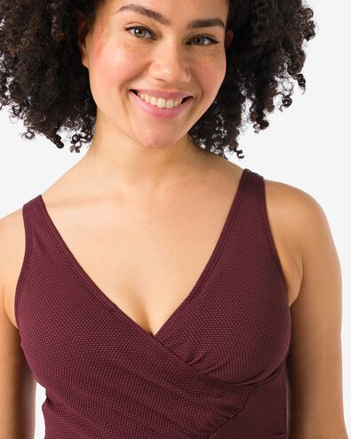 damesbadpak medium support donkerrood - 22351680DARKRED - HEMA