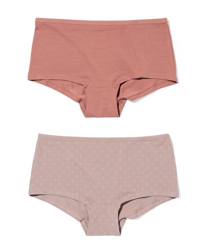 damesboxer katoen - 2 stuks lichtbruin lichtbruin - 19680615LIGHTBROWN - HEMA