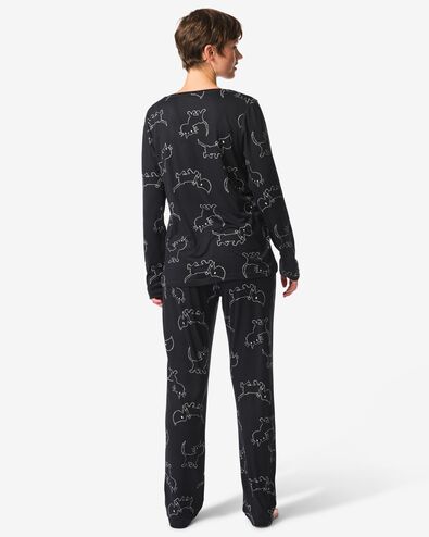 Takkie und Siepie, Damenpyjama, Mikro schwarz schwarz - 23401180BLACK - HEMA
