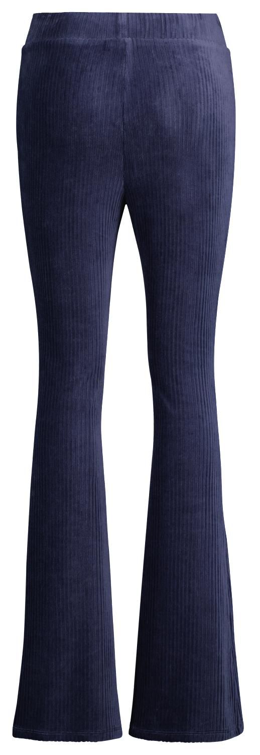 leggings flared ribbed velvet dark blue 