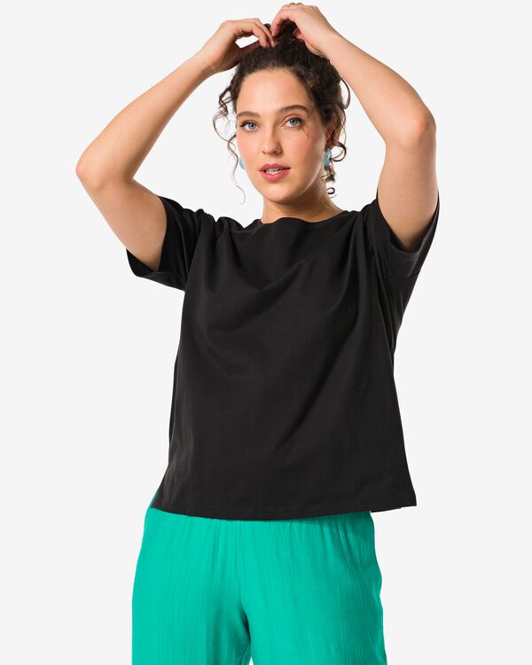 t-shirt femme Daisy noir noir - 36262550BLACK - HEMA
