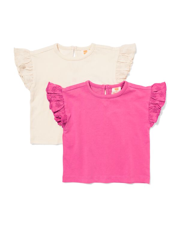 baby T-shirts jersey - 2 stuks ecru ecru - 33079470ECRU - HEMA