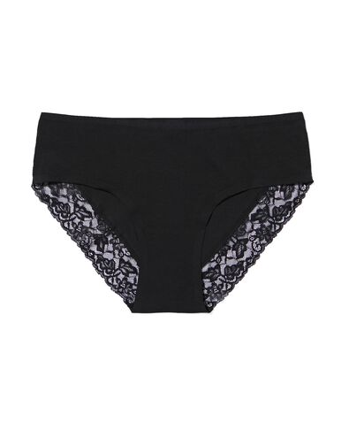 hipster femme en coton avec dentelle noir - 19642264BLACK - HEMA
