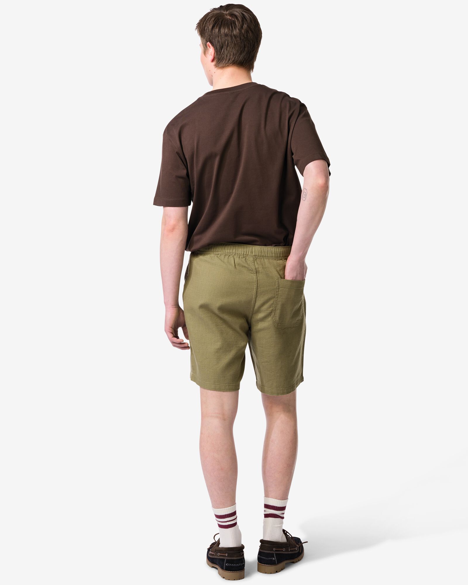 herenshort Wes regular fit poplin middengroen middengroen - 2149630MIDGREEN - HEMA