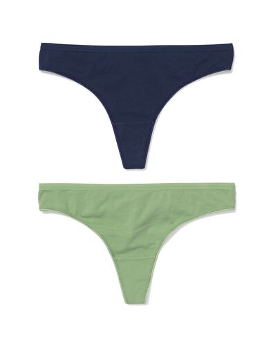 damesstrings katoen - 2 stuks groen groen - 19602154GREEN - HEMA