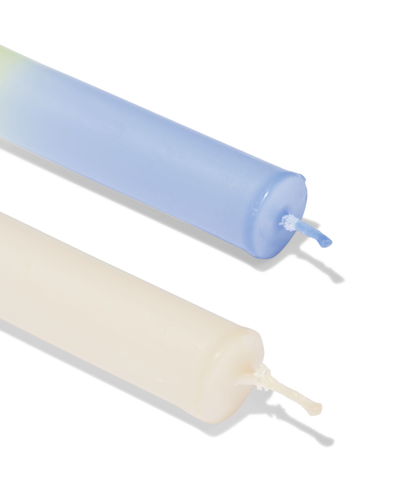 bougies longues ⌀2,2x25cm d&eacute;grad&eacute; bleu-vert- 2 pi&egrave;ces - 13506155 - HEMA