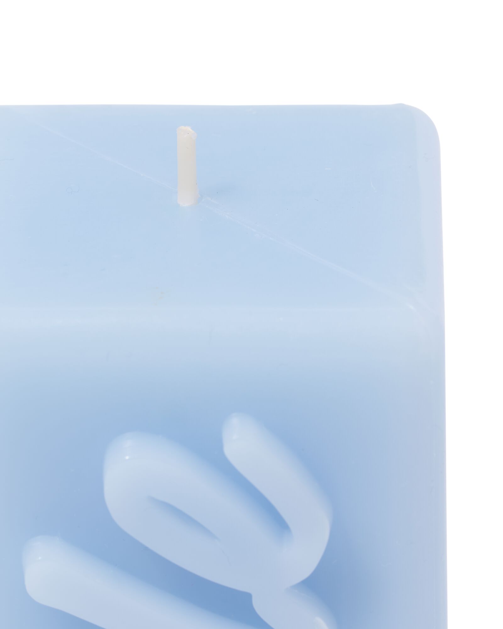 Kerze, 12,5 cm, &bdquo;Smile&ldquo;, hellblau - 61100295 - HEMA