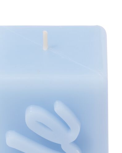 Kerze, 12,5 cm, &bdquo;Smile&ldquo;, hellblau - 61100295 - HEMA