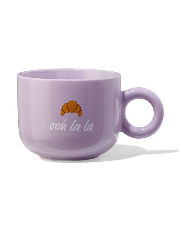 tasse 480 ml croissant "ooh la la" lilas - 61100279 - HEMA