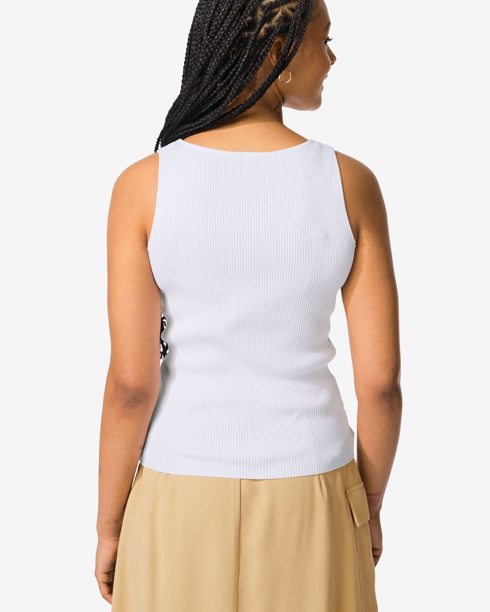 Damenshirt Rita gerippt  wei&szlig; - 36278965WHITE - HEMA