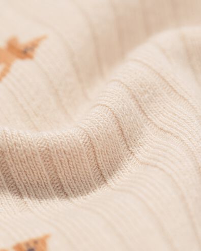 newborn meegroei overslag body rib beren ecru ecru - 33429420ECRU - HEMA