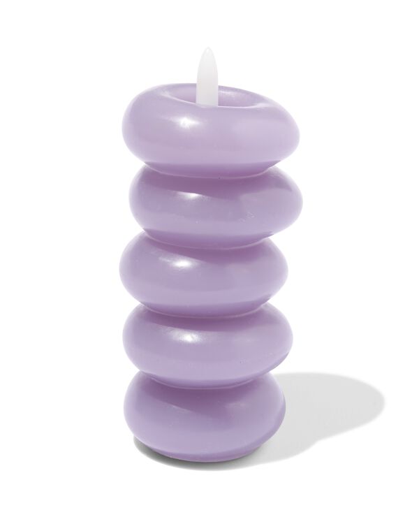 led-vormkaars ⌀6.5x16cm wlila - 13550172 - HEMA