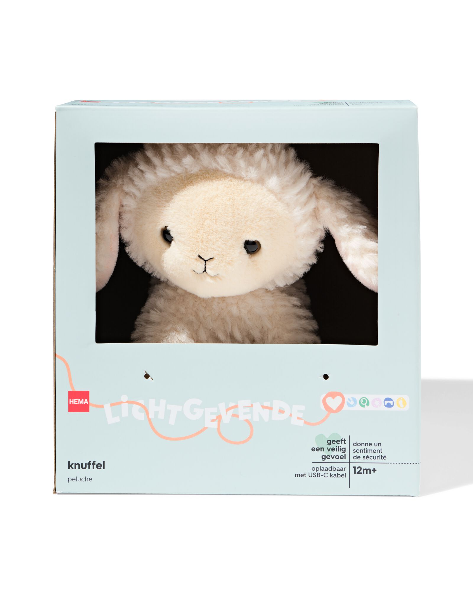 lichtgevende knuffel lammetje 22cm - 15100253 - HEMA