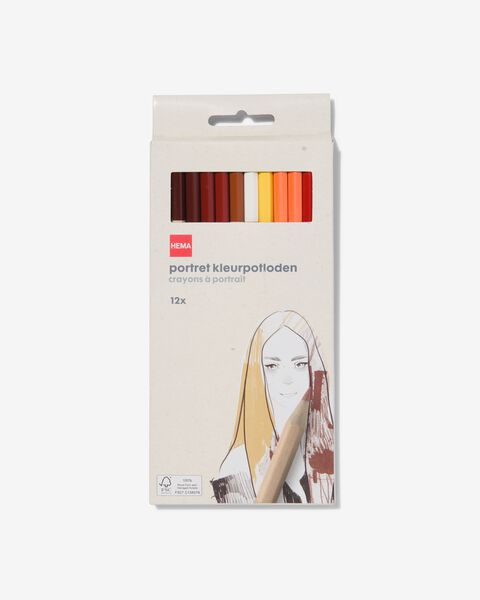 12 crayons de couleur pour portrait - 60720064 - HEMA
