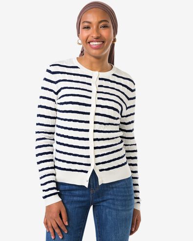 cardigan femme Louisa torsad&eacute; blanc blanc - 36206470WHITE - HEMA