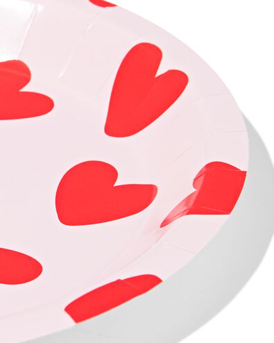 assiettes &agrave; g&acirc;teaux ⌀15,5cm c&oelig;urs en papier - 8 pi&egrave;ces - 14200150 - HEMA