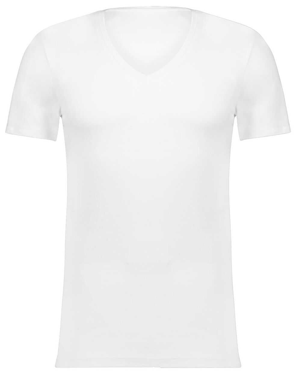 men's T-shirt slim fit O-neck extra long white - HEMA
