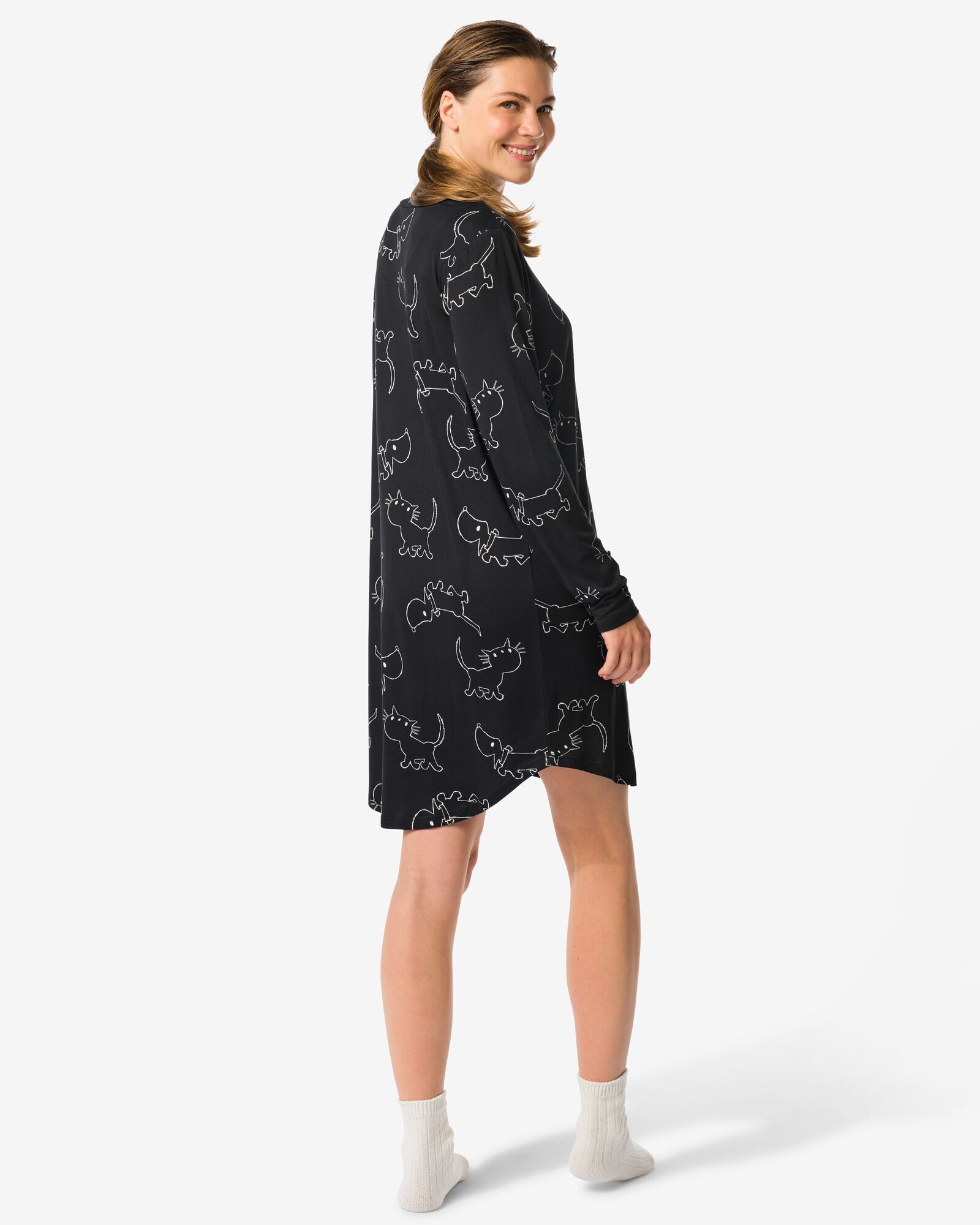 Chemise de nuit femme microfibre Takkie noir noir - 23401170BLACK - HEMA