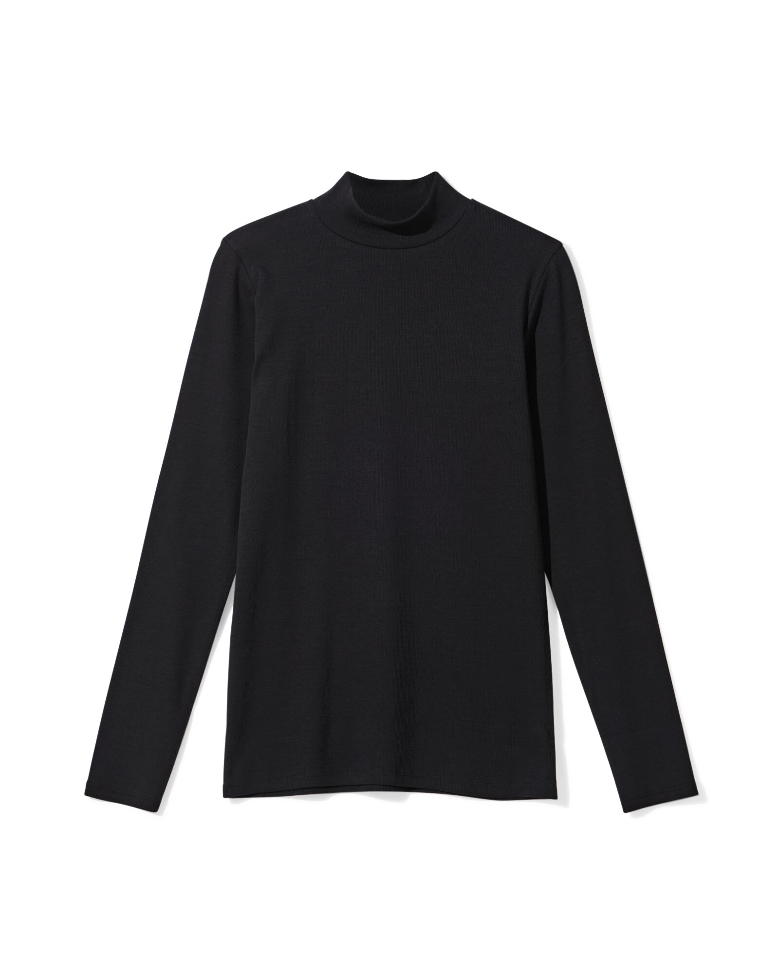 dames T-shirt Clara rib zwart - 36364870BLACK - HEMA