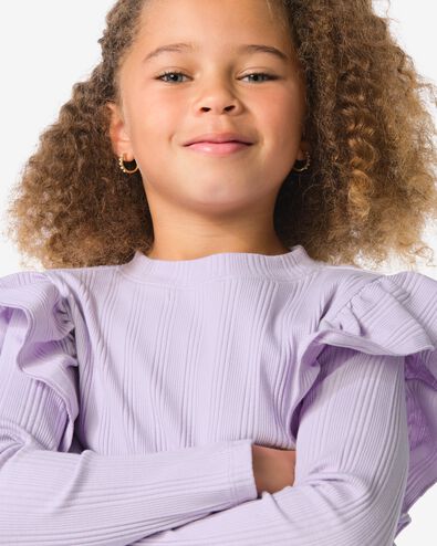 Kinder-T-Shirt, gerippt violett - 30841916PURPLE - HEMA