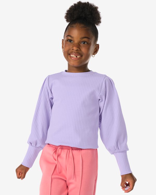 kinder T-shirt rib lavendel lavendel - 30815208LAVENDER - HEMA