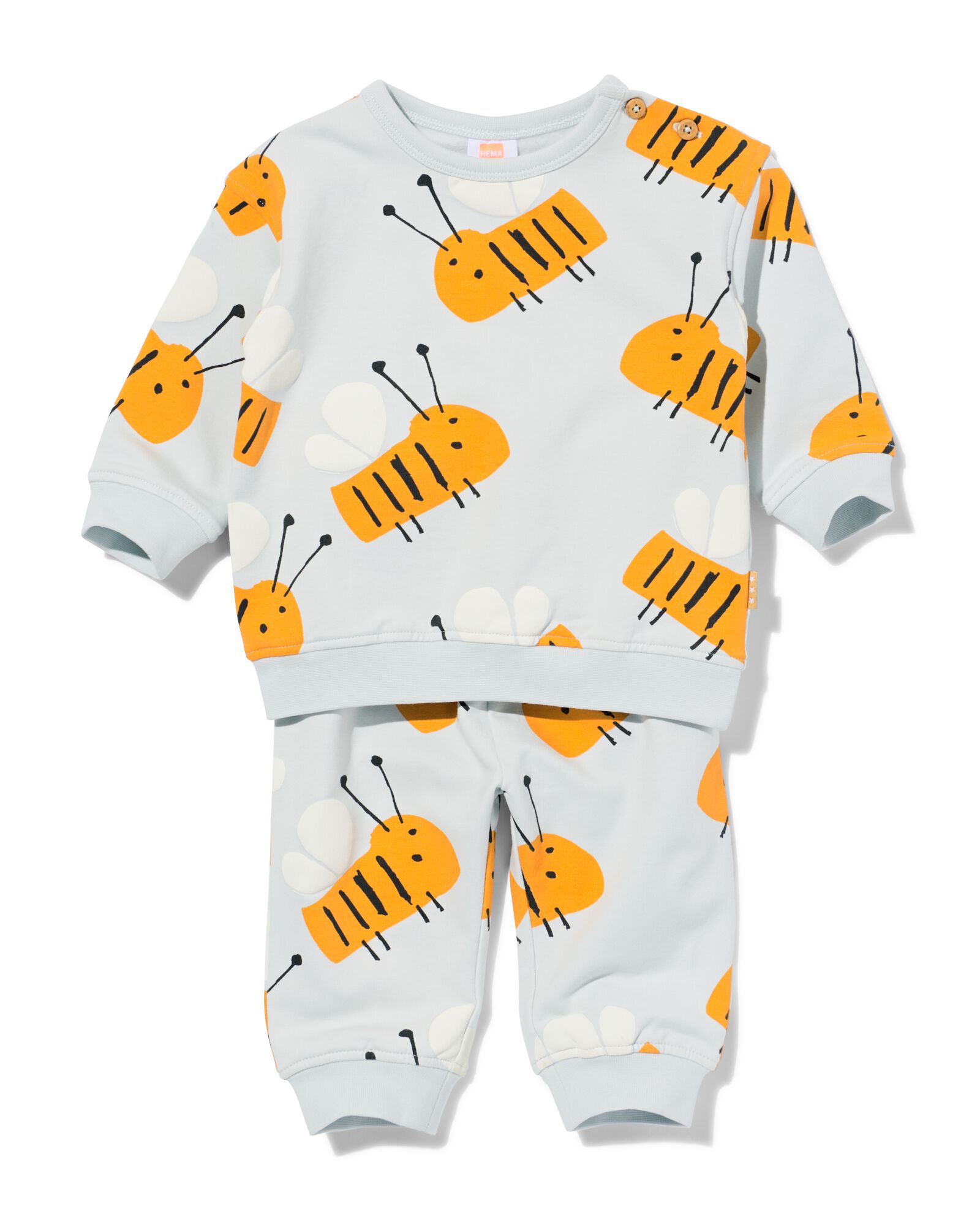 newborn kledingset bijen lichtblauw - 33414320LIGHTBLUE - HEMA