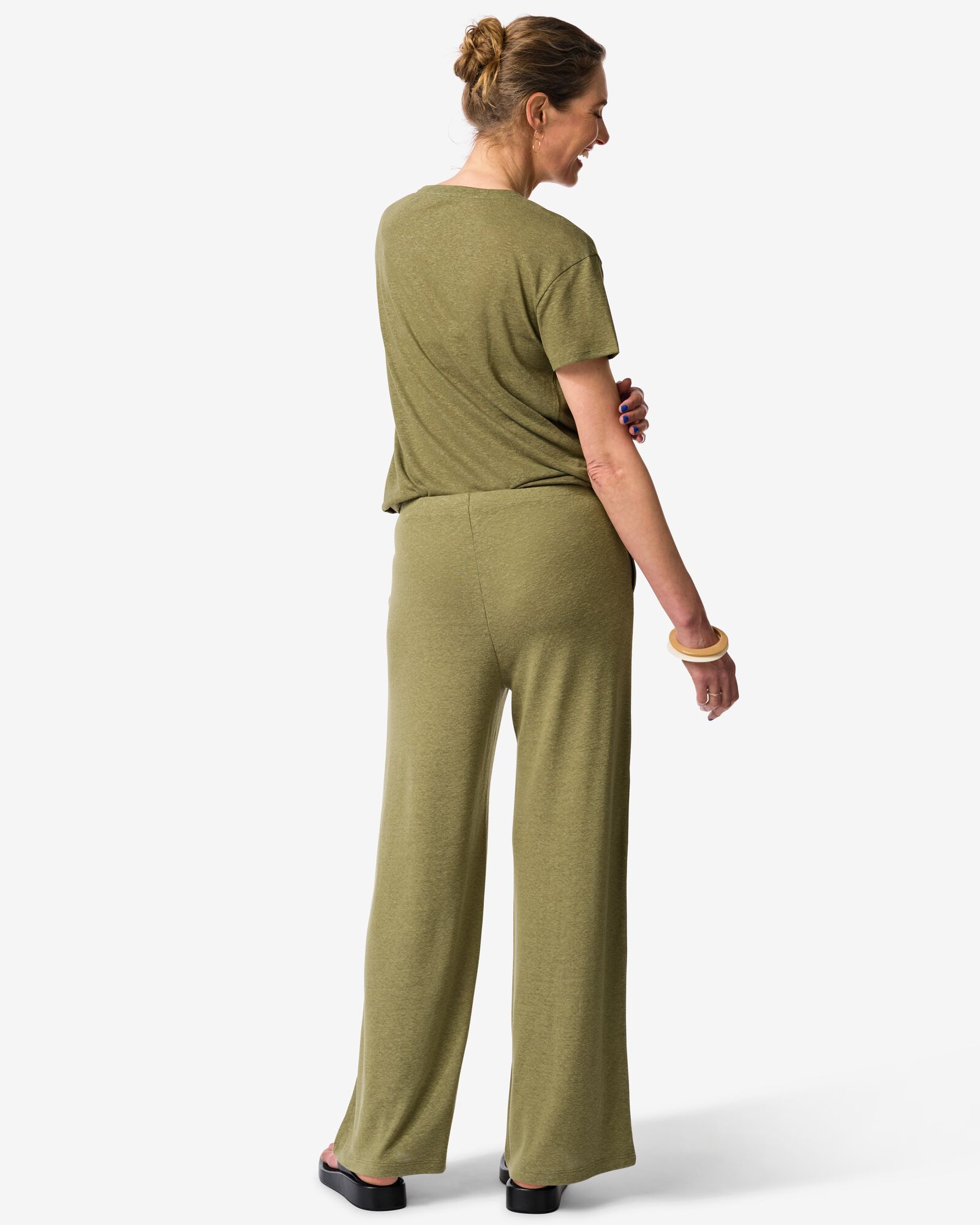 pantalon femme Cora coupe droite vert vert - 36209360GREEN - HEMA