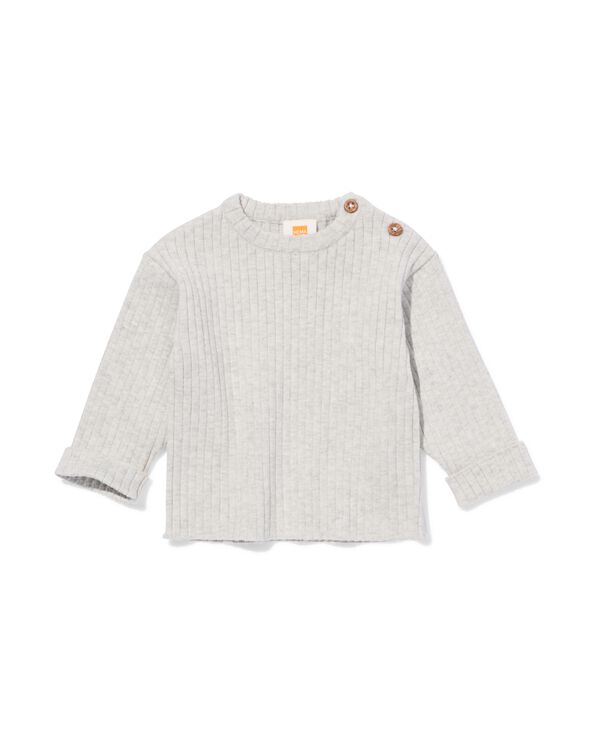 pull c&ocirc;tel&eacute; nouveau-n&eacute; gris chin&eacute; - 33434020GREYMELANGE - HEMA