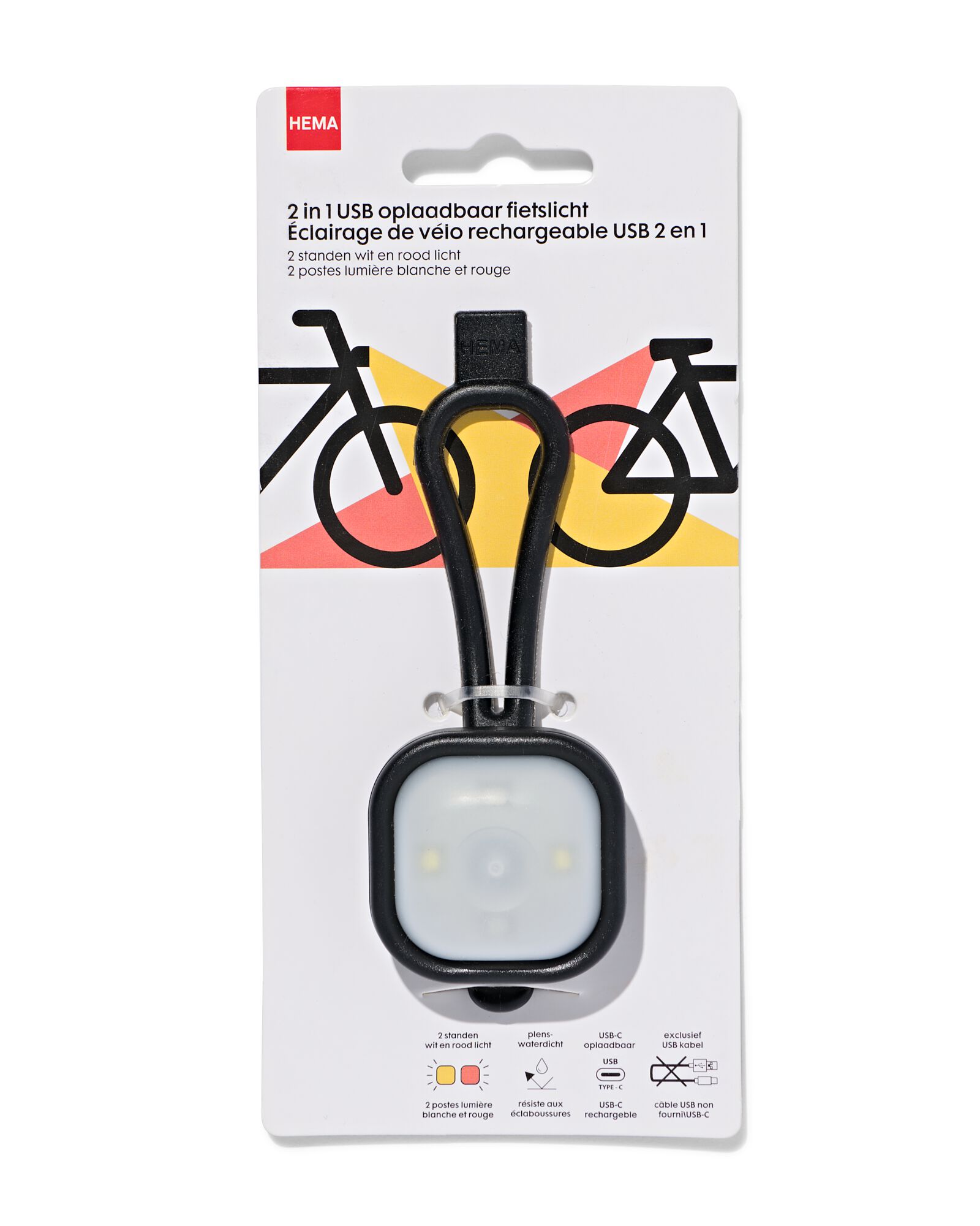 lampe de v&eacute;lo USB avant et arri&egrave;re - 41150074 - HEMA