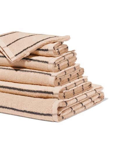 handdoeken zware kwaliteit met streep donkergrijs gastendoekje - 5254701 - HEMA