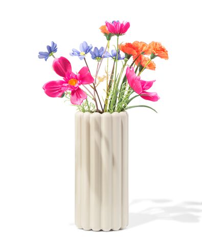 vase 28cm c&eacute;ramique gris nervur&eacute; - 13325003 - HEMA