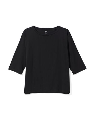 t-shirt de nuit femme avec coton  noir M - 23480062 - HEMA