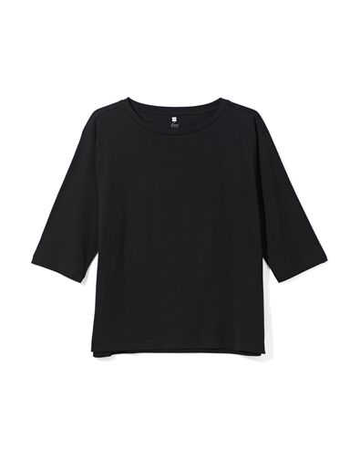 Damen-Pyjamashirt, Baumwollanteil  schwarz schwarz - 23480060BLACK - HEMA