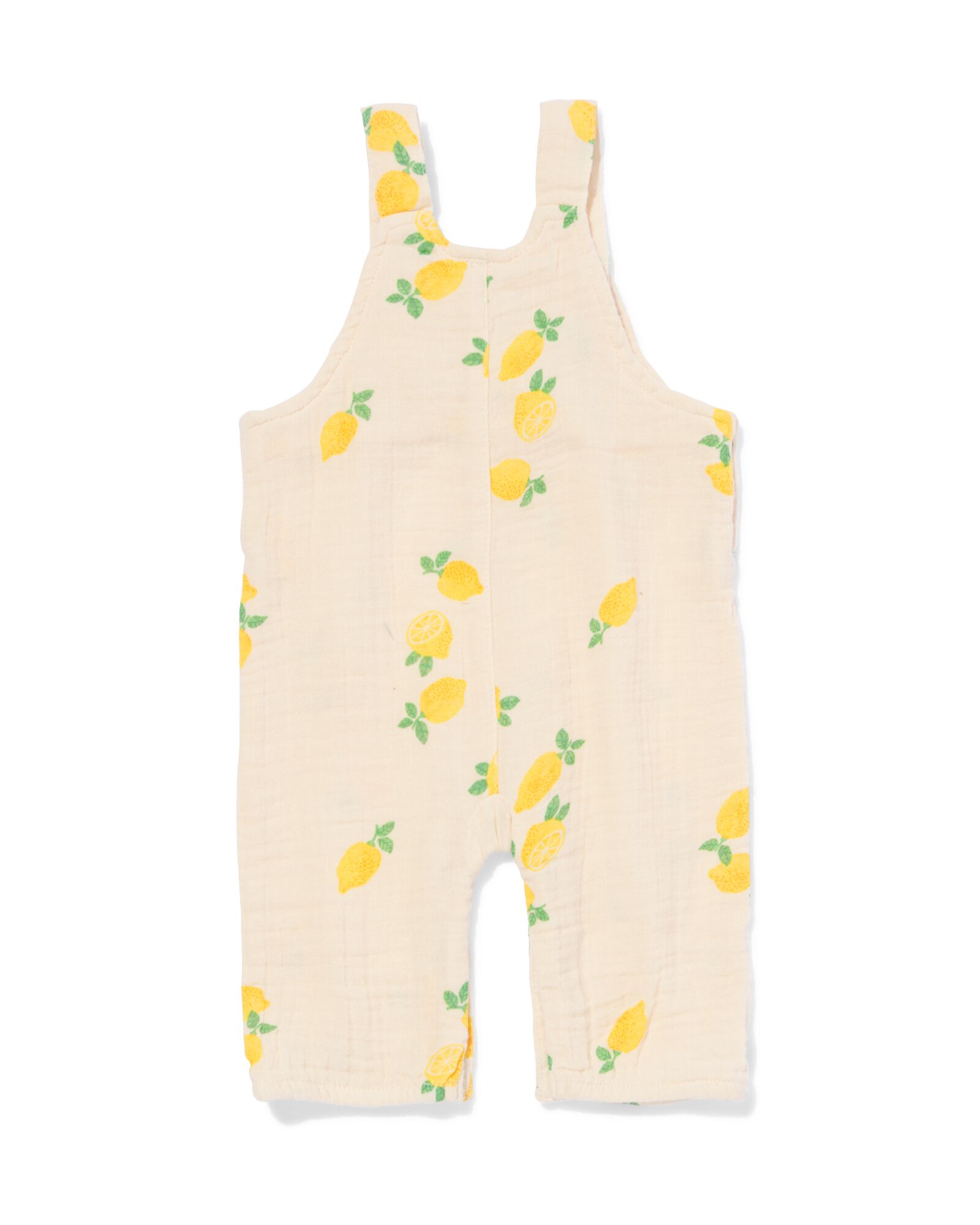 newborn tuinbroek mousseline citroen ecru ecru - 33421320ECRU - HEMA