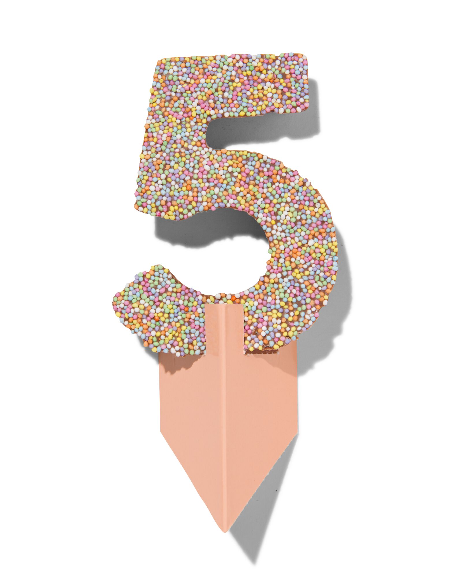 chiffre de fête 5 en chocolat avec perles multicolores - 10360006 - HEMA
