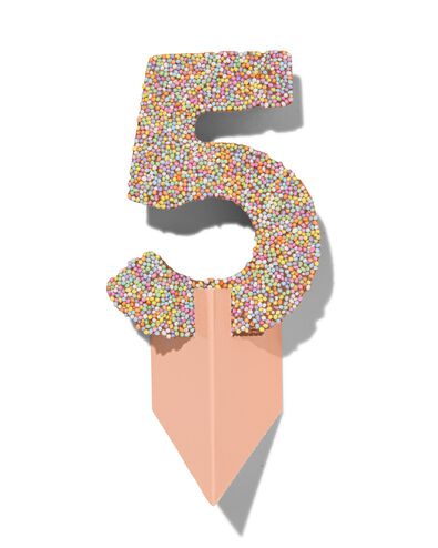 chiffre de fête 5 en chocolat avec perles multicolores - 10360006 - HEMA