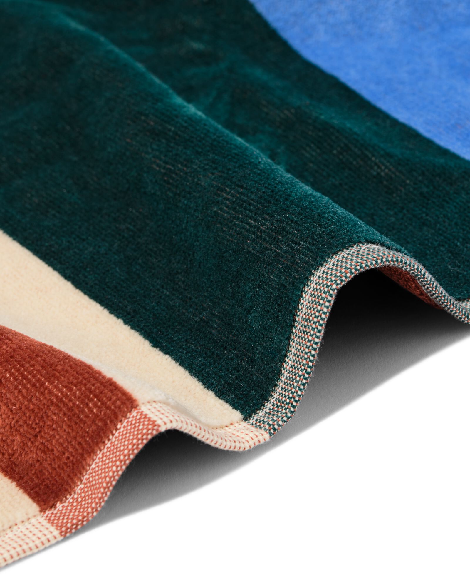 serviette de plage 90x180cm velours rayures - 5200185 - HEMA