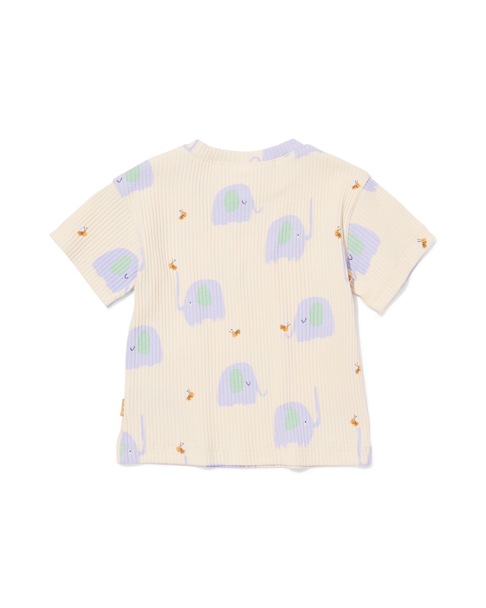 Newborn-T-Shirt gerippt Elefanten ecru - 33421020ECRU - HEMA
