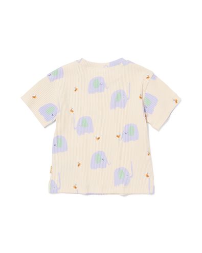 Newborn-T-Shirt gerippt Elefanten ecru - 33421020ECRU - HEMA