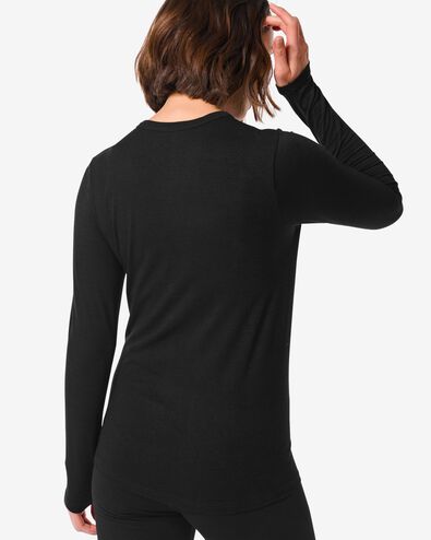 dames thermo t-shirt zwart - 1000002186 - HEMA