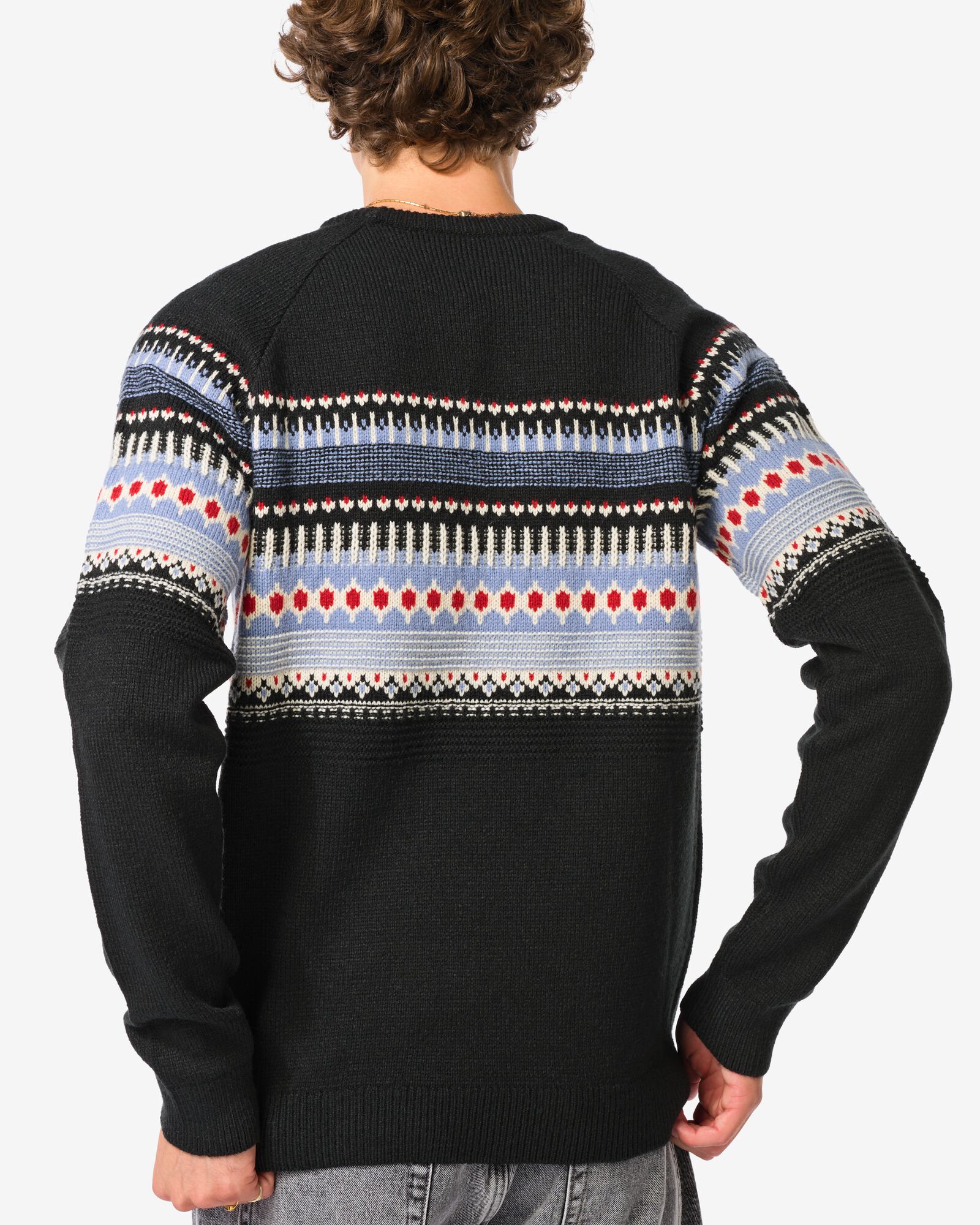pull homme Mads Nordic bleu fonc&eacute; bleu fonc&eacute; - 2100040DARKBLUE - HEMA