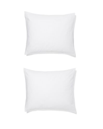 taies d'oreiller 60x70cm coton blanc - 5180030 - HEMA