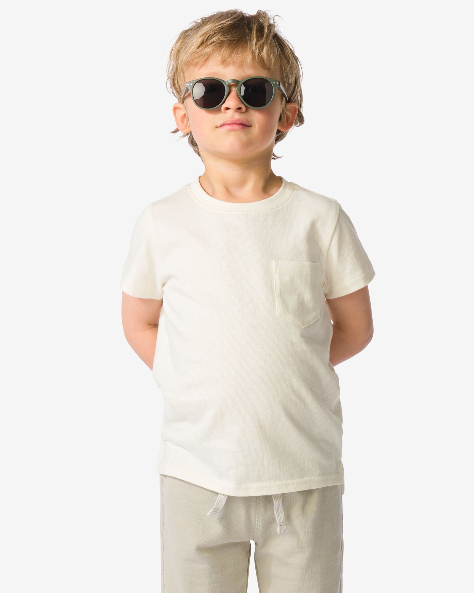 t-shirt enfant reliefs &eacute;cru &eacute;cru - 30718804ECRU - HEMA