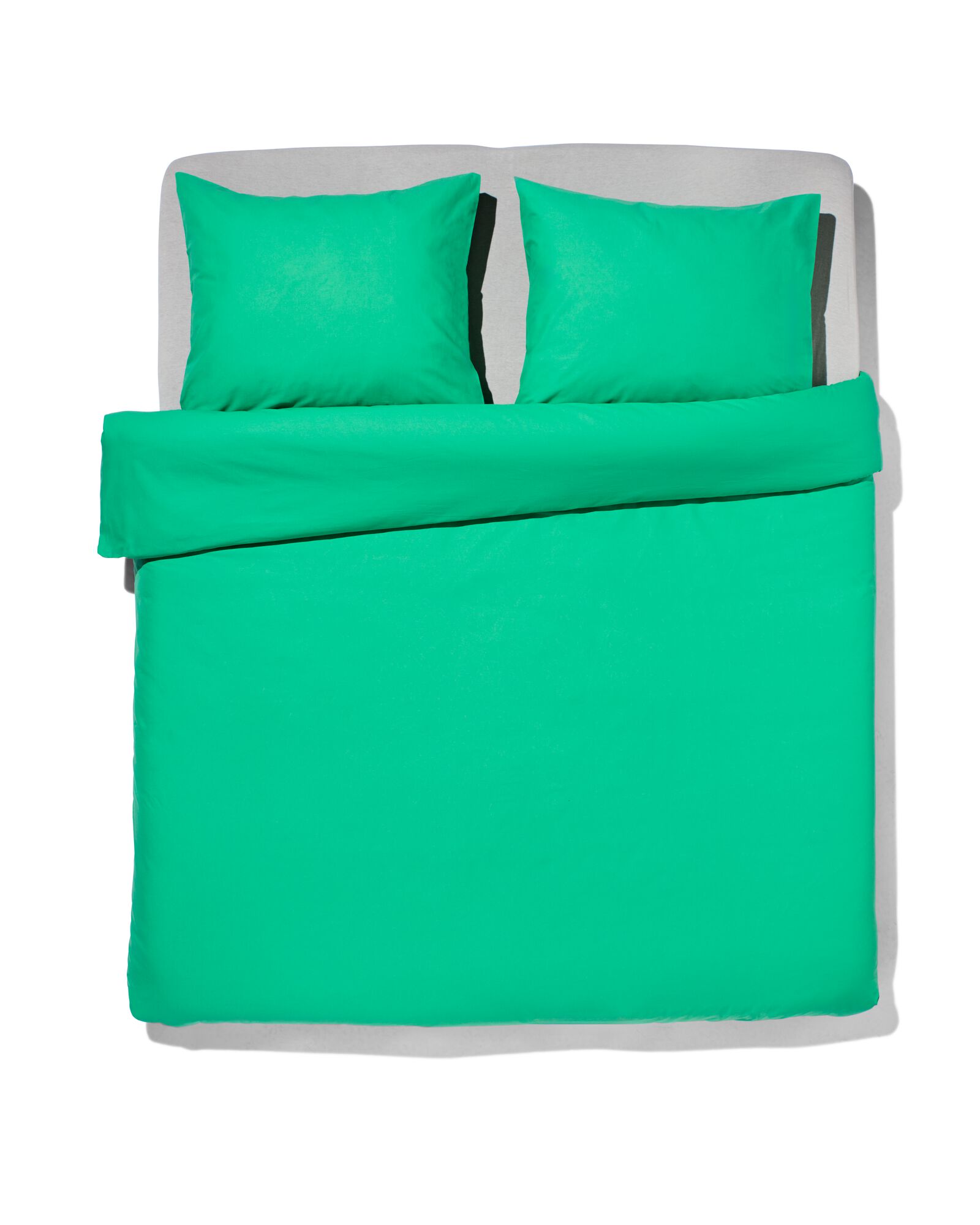housse de couette 200x200/220 coton doux vert - 5750071 - HEMA
