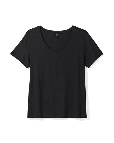 Damen-T-Shirt mit Bambus schwarz XL - 36321384 - HEMA