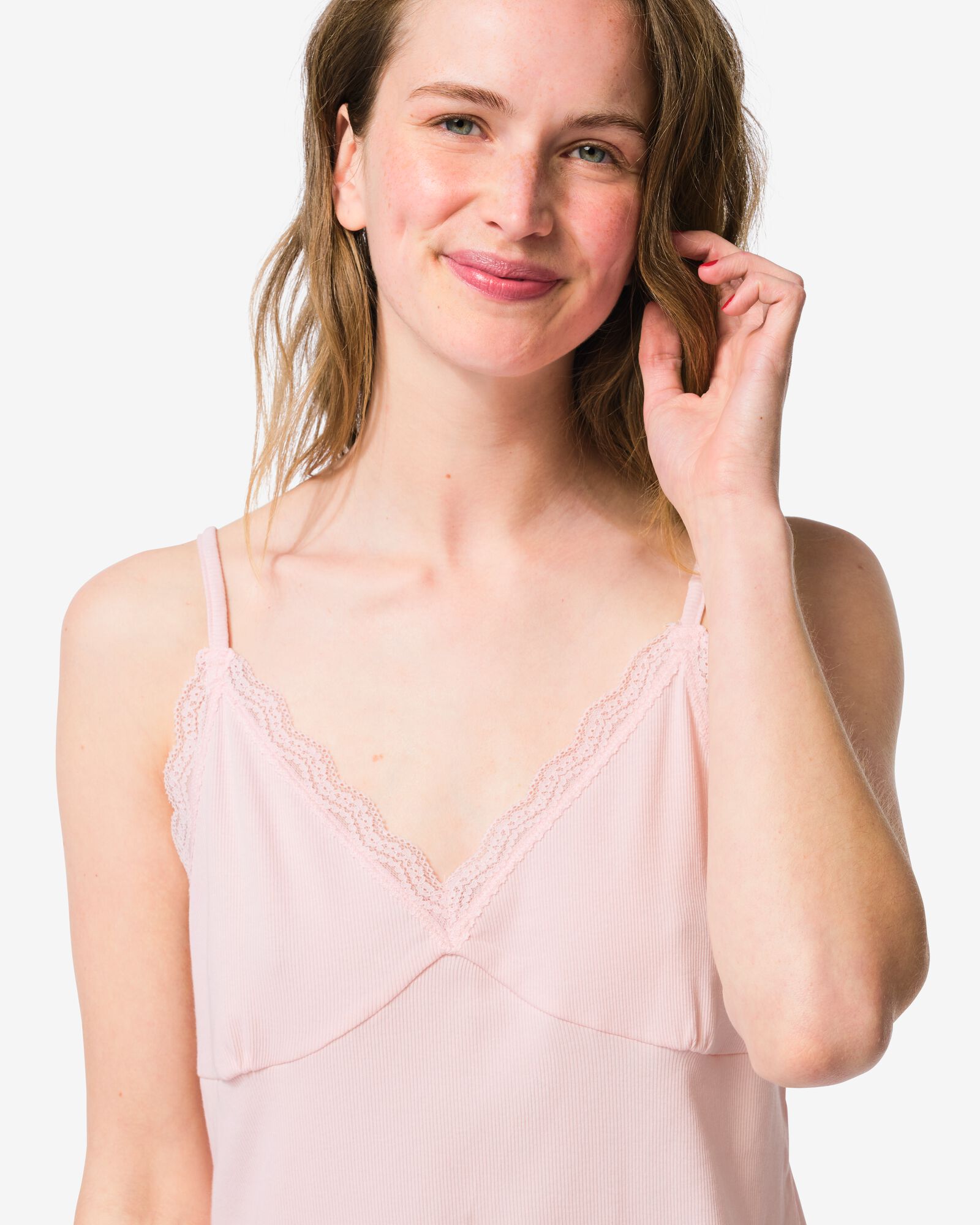 nuisette femme c&ocirc;tel&eacute;e rose p&acirc;le rose p&acirc;le - 23401275LIGHTPINK - HEMA