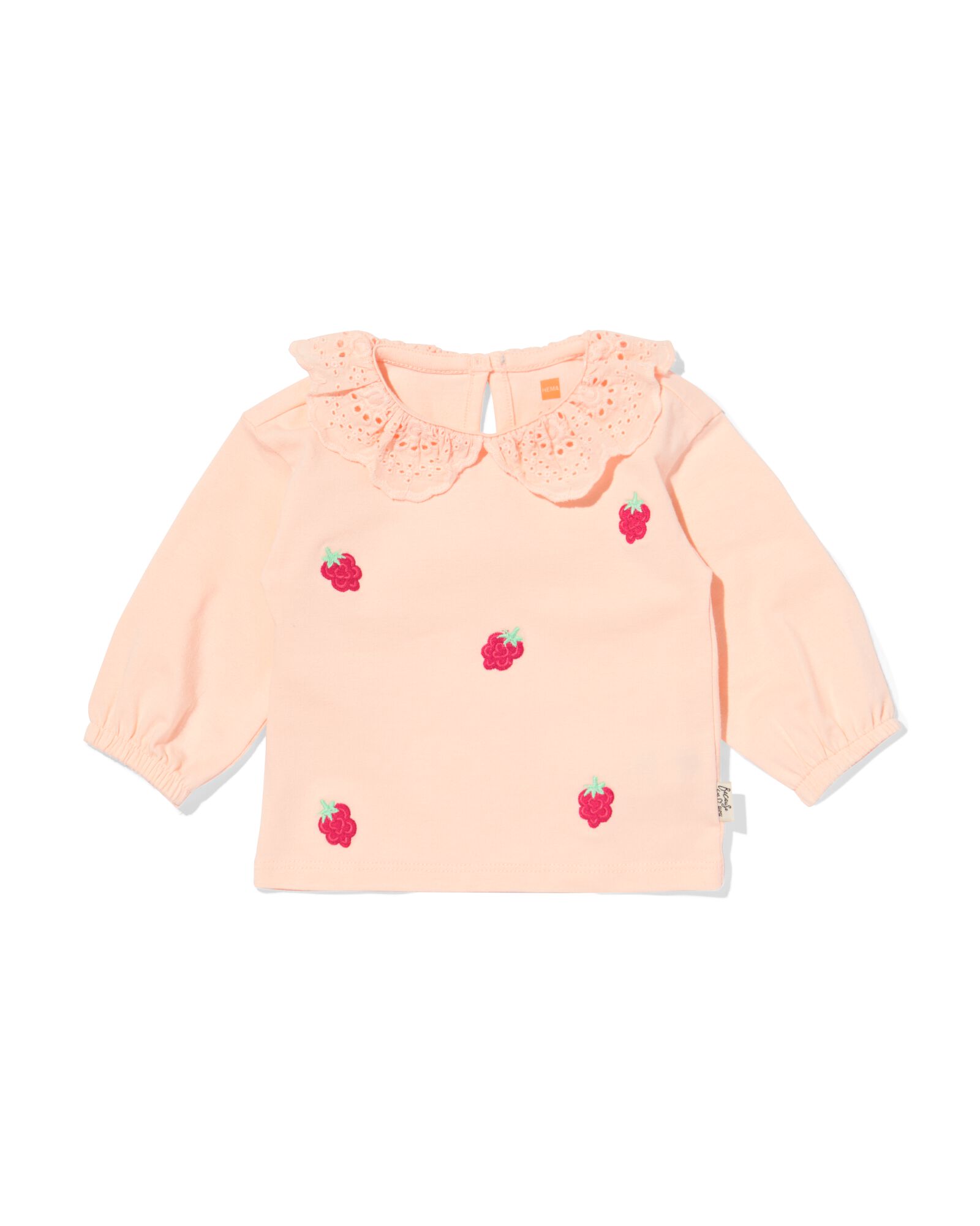 newborn T-shirt fruit zalmroze - 33443920SALMONPINK - HEMA
